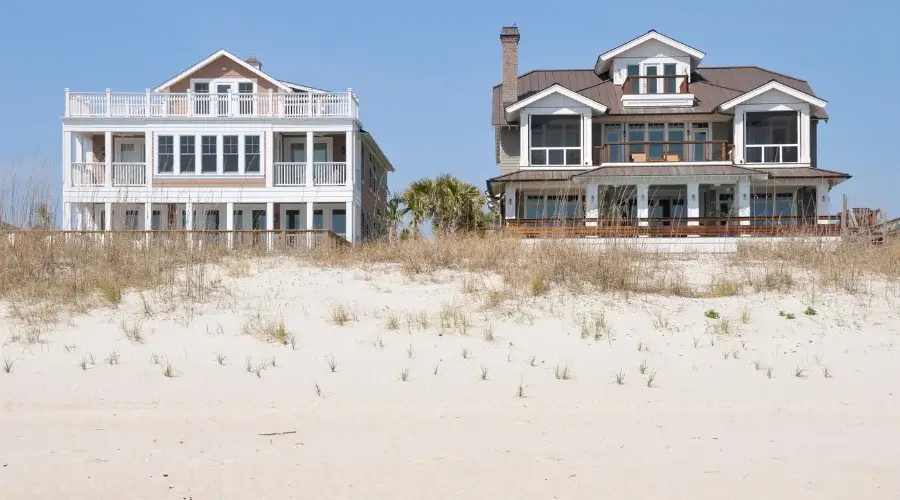 houses alongside a beach